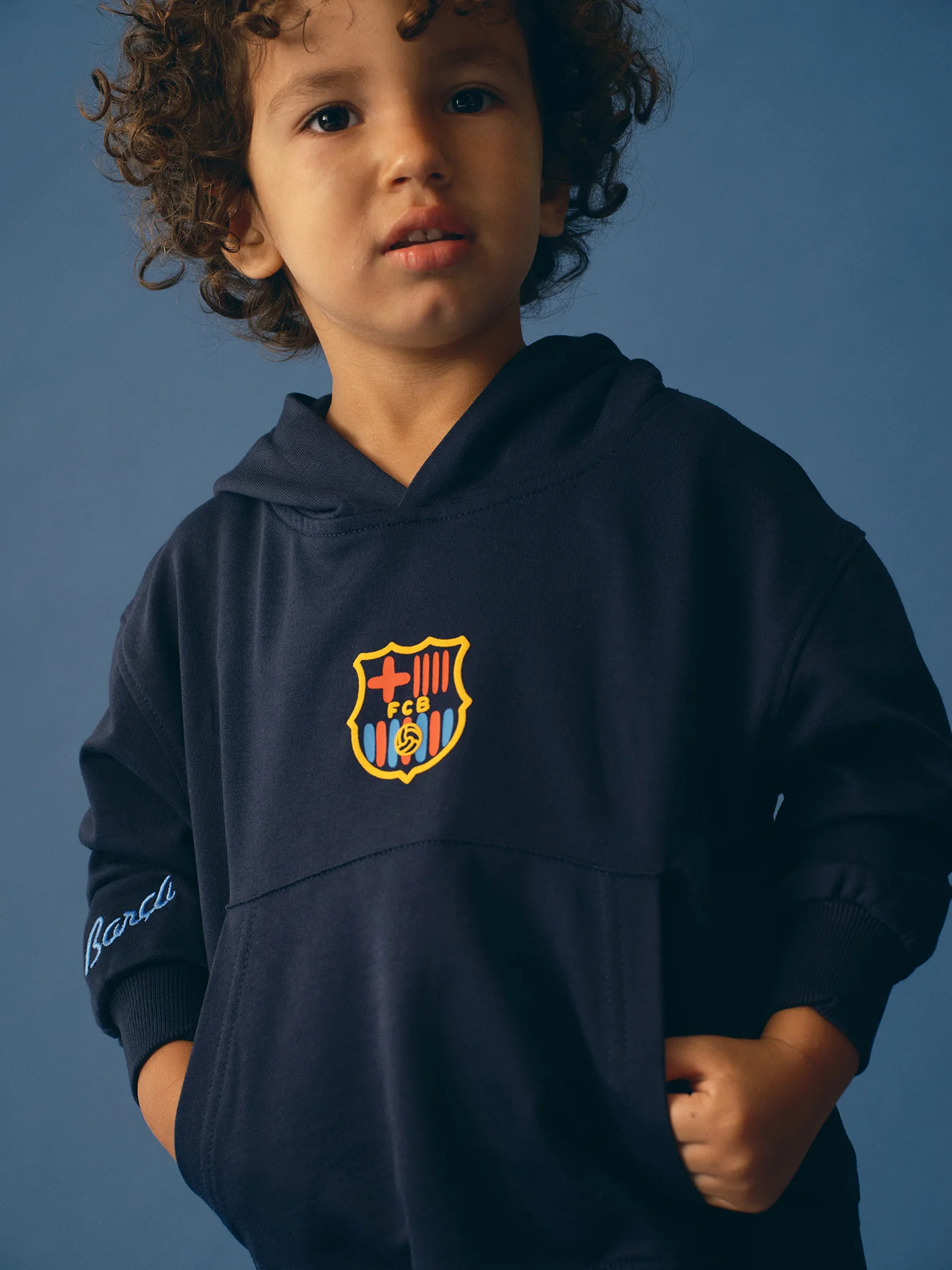 Hoodie Navy Crest Barça - Kids