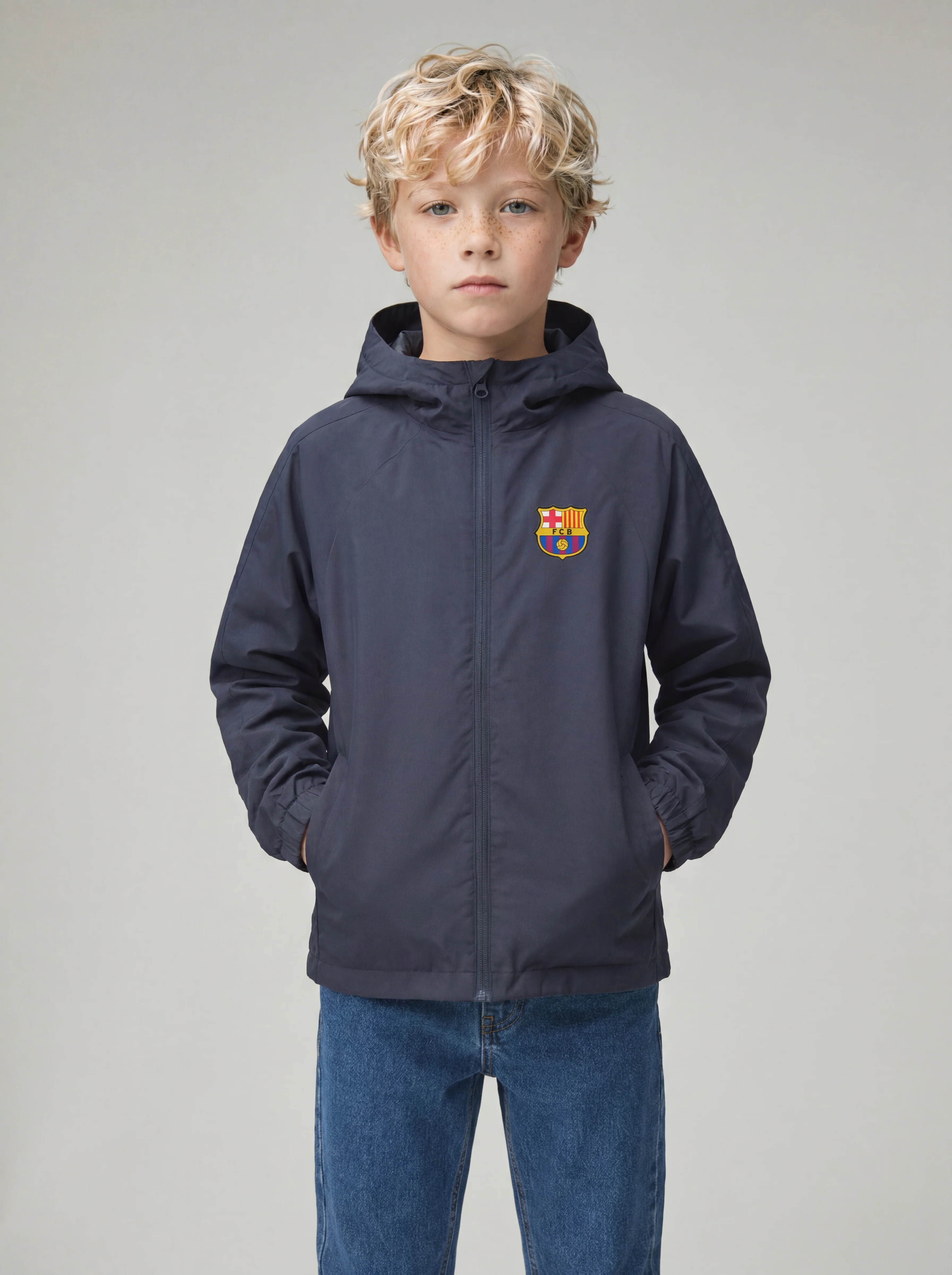 Light Jacket Junior Navy Core Barça